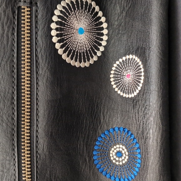 Desigual Women's Asymetrical Stylish Black /Multicolor Crossbody Bag. - Picture 7 of 15